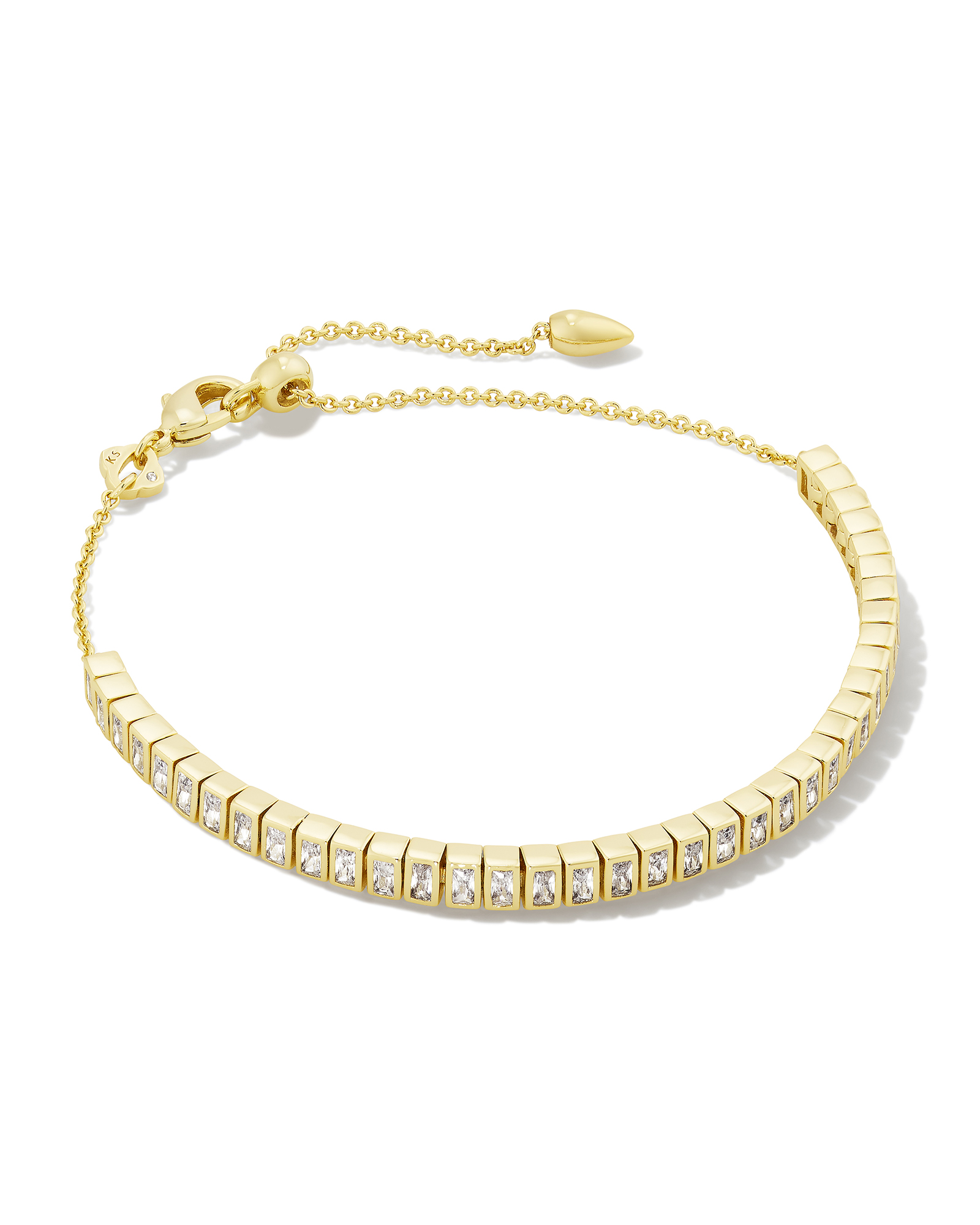 Gracie Gold Tennis Delicate Chain Bracelet in White Crystal | Kendra Scott