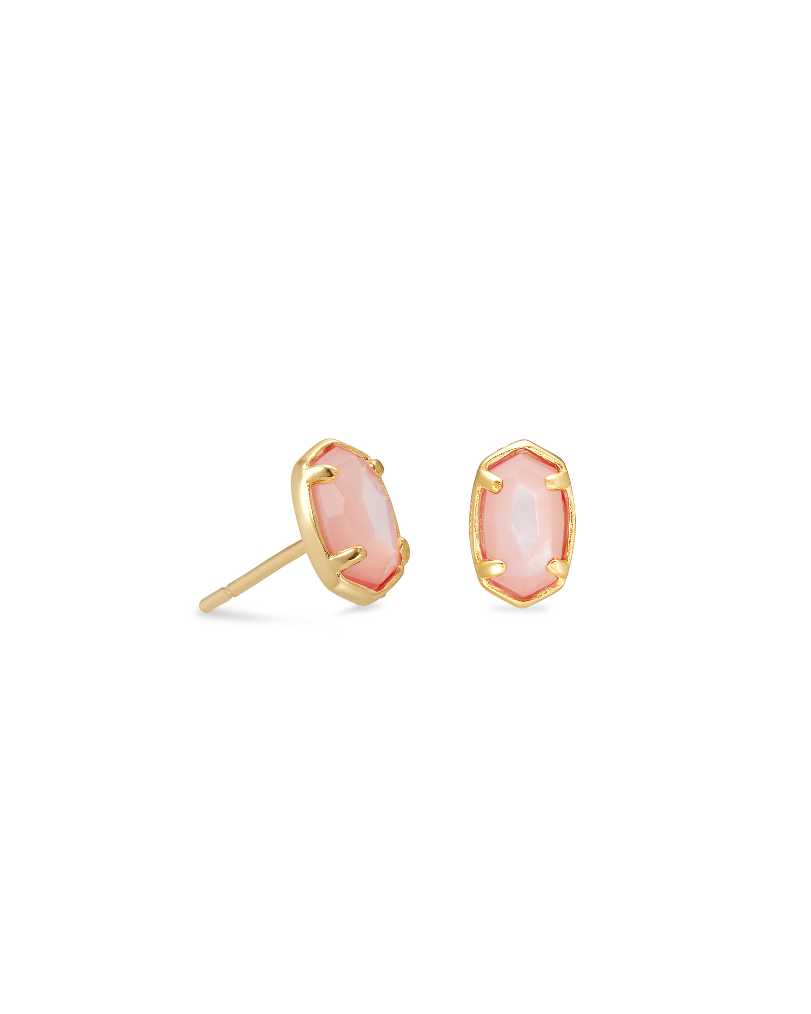 Emilie Gold Stud Earrings in Rose Mother Of Pearl Kendra Scott