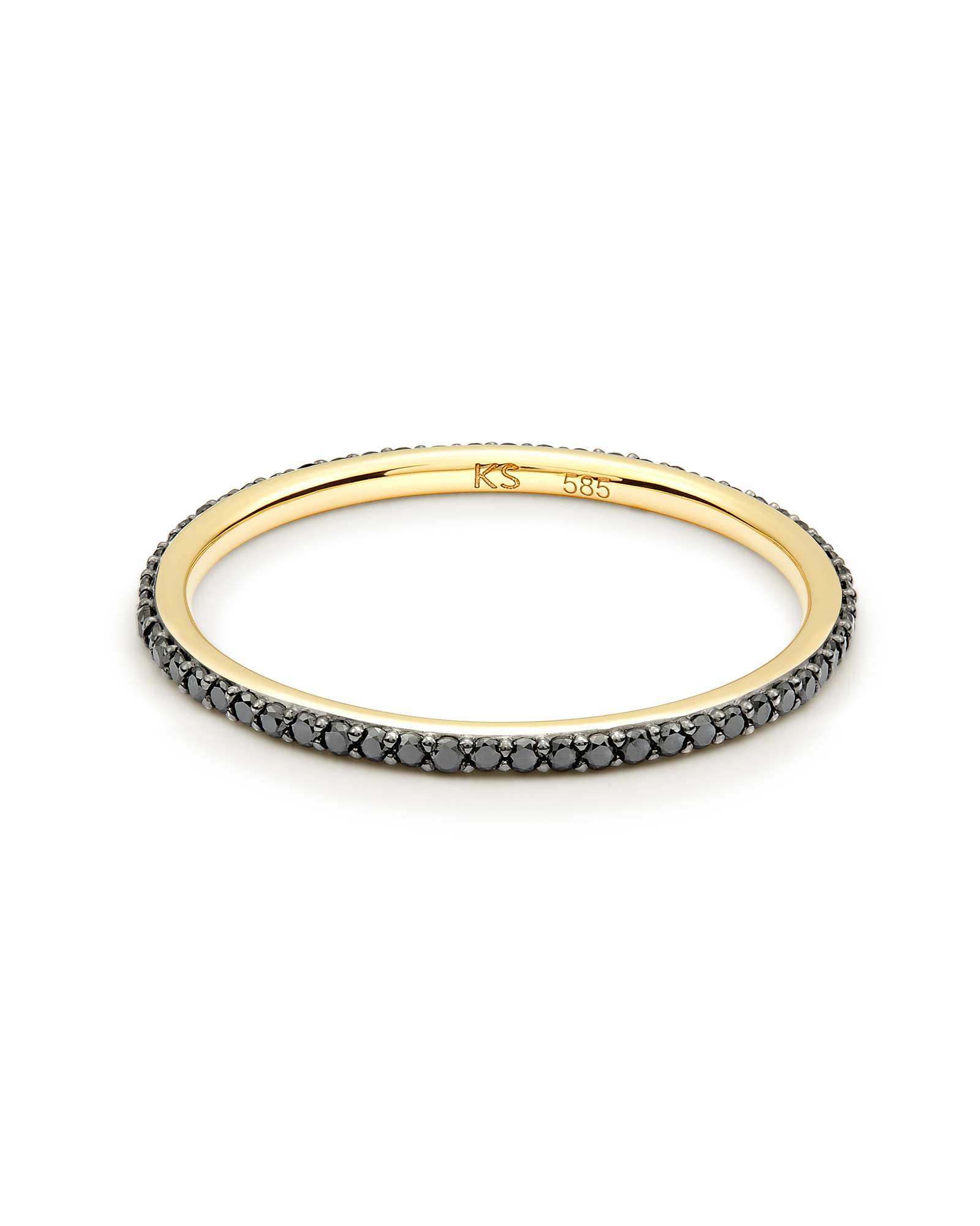 Angelina 14k Yellow Gold Band Ring in Black Diamond 8 Kendra Scott