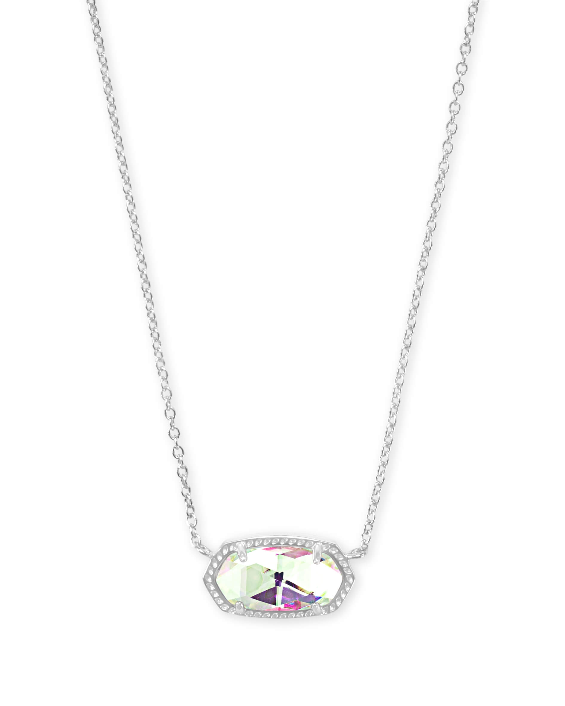 Kendra Scott Ever Silver Pendant Necklace in Iridescent Drusy | 4217717450  | Borsheims