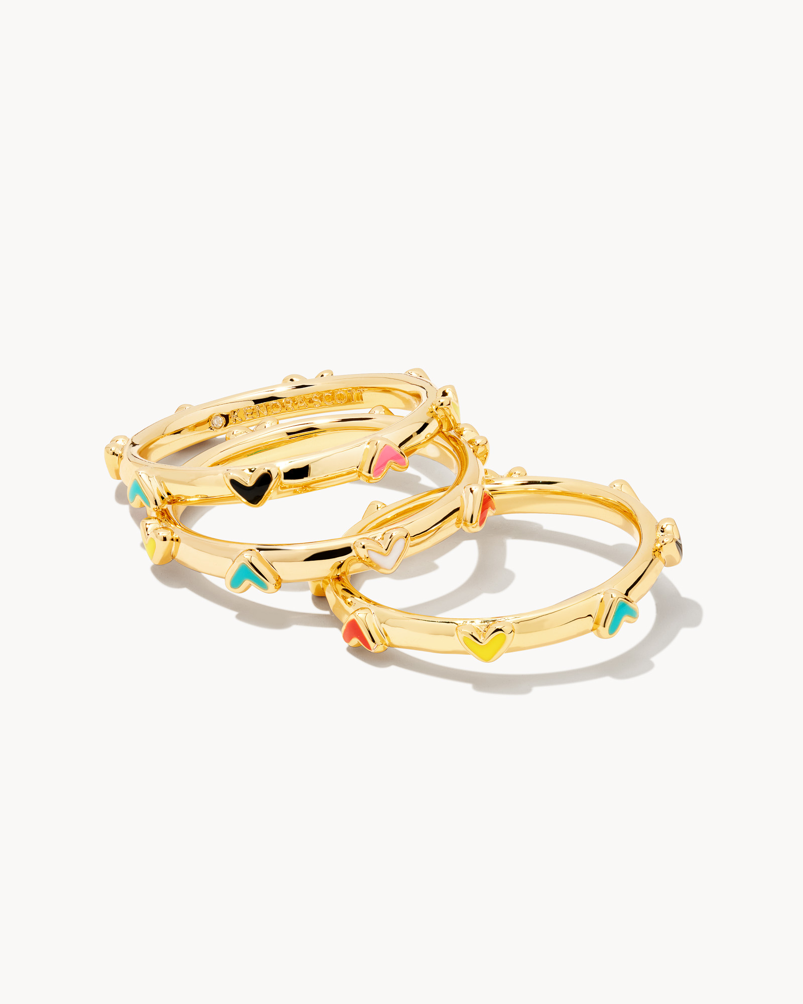 Haven Heart Gold Ring Set of 3 in Multi Mix | Kendra Scott