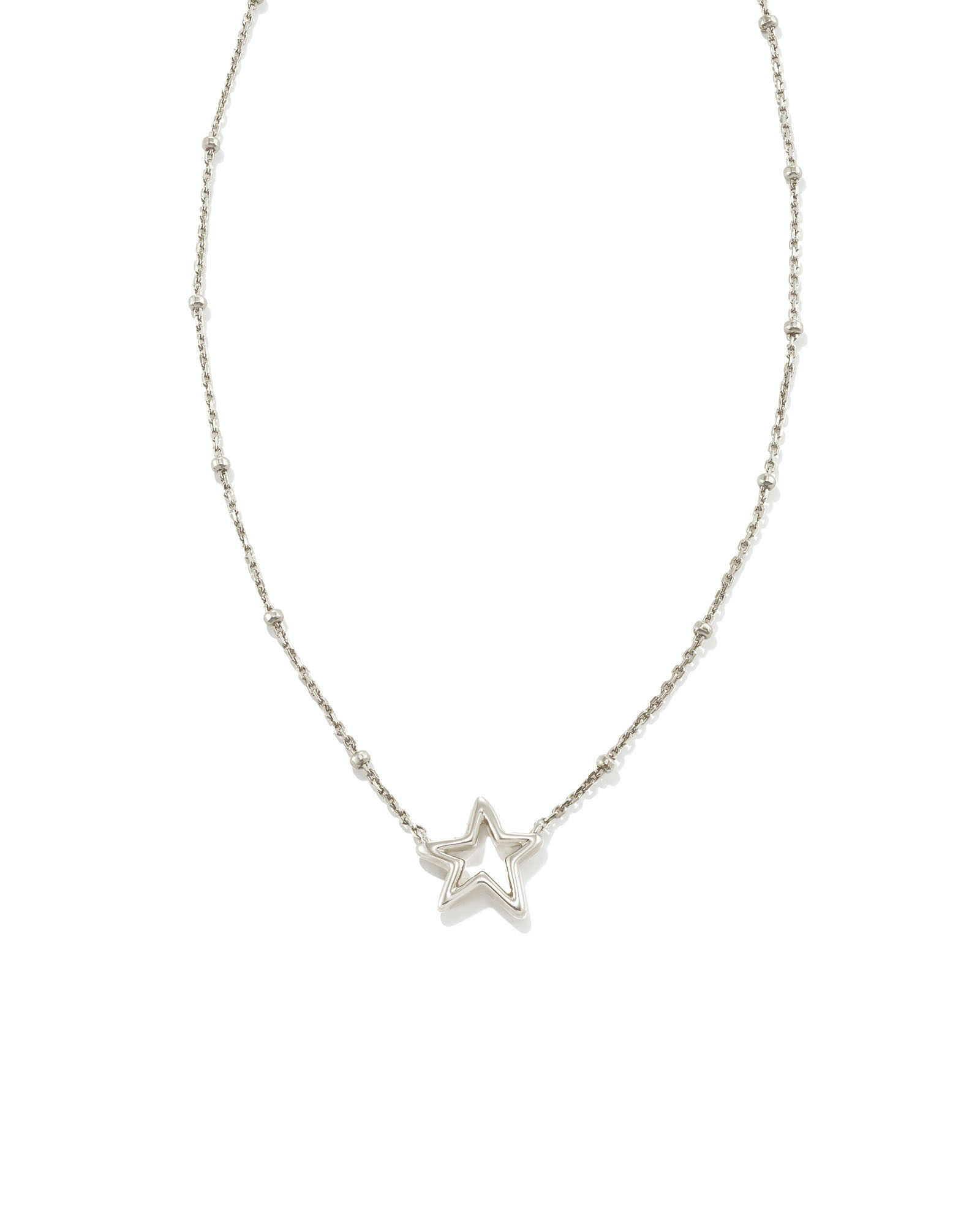 Open Star Pendant Necklace in Sterling 