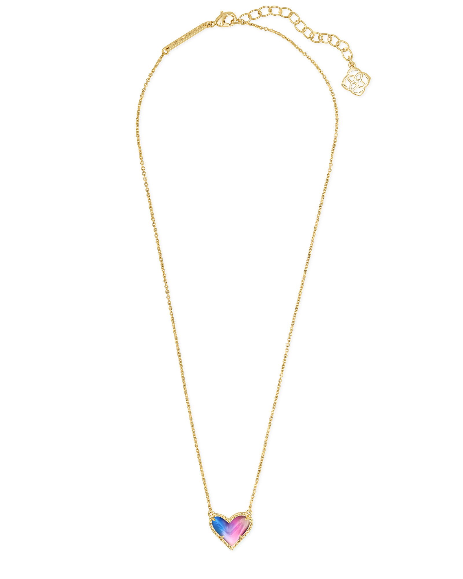 Ari Heart Gold Pendant Necklace in Watercolor Illusion