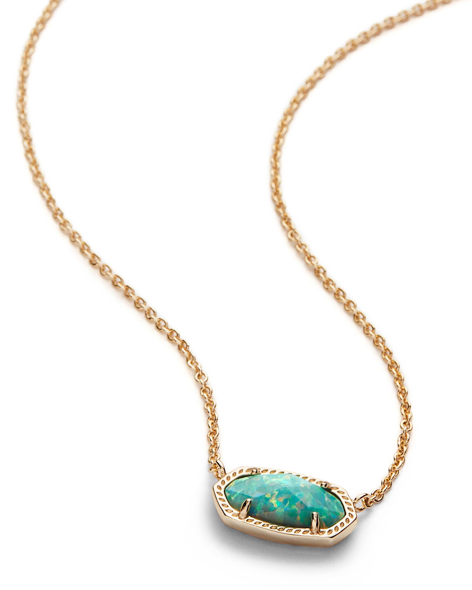 Elisa Pendant Necklace in Aqua Kyocera Opal Kendra Scott