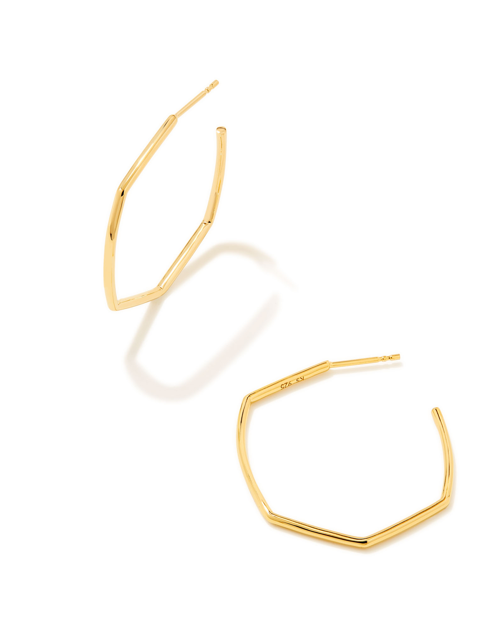 Davie Thin Hexagon Hoop Earrings in 18k Gold Vermeil Kendra Scott