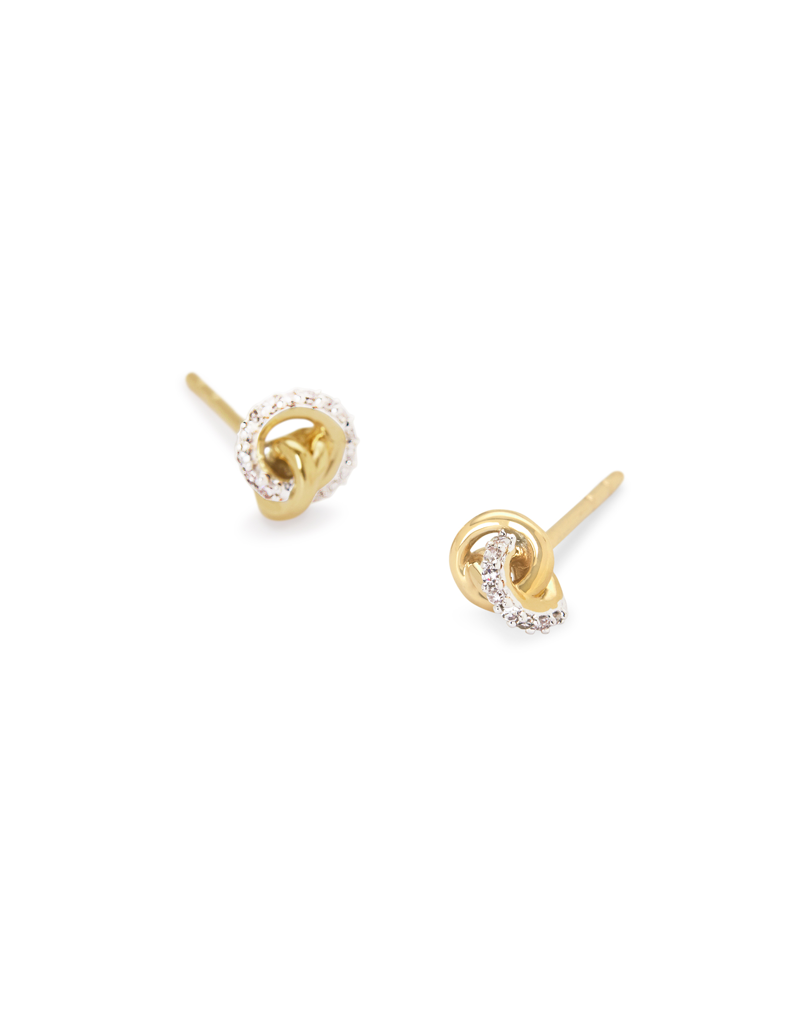 Love Knot 14K Gold Stud Earring in White Diamond Kendra Scott