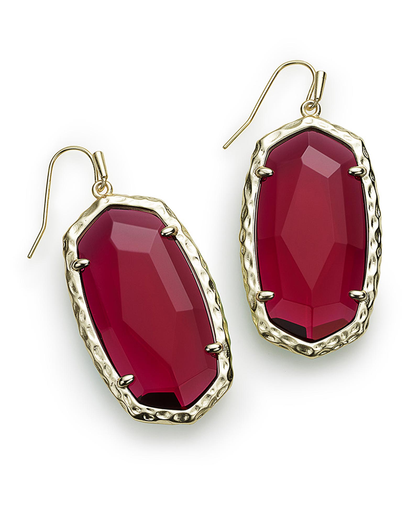 Ella Gold Drop Earrings in Berry Glass Kendra Scott