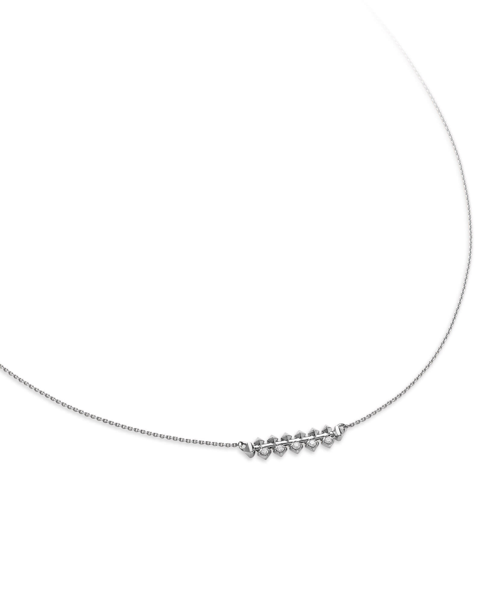 Silas 14k White Gold Necklace in White 
