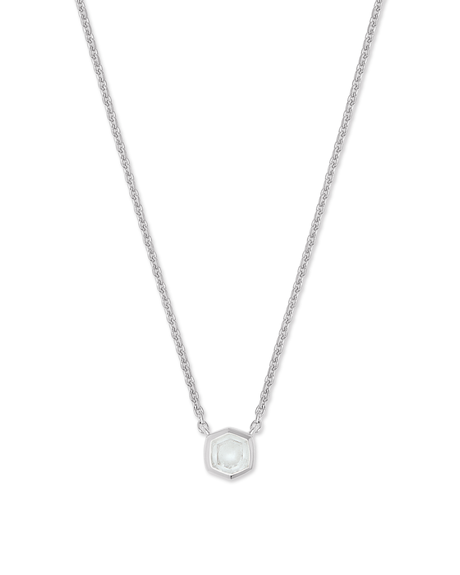 Lillia Butterfly Silver Pendant Necklace in White Crystal | Kendra Scott