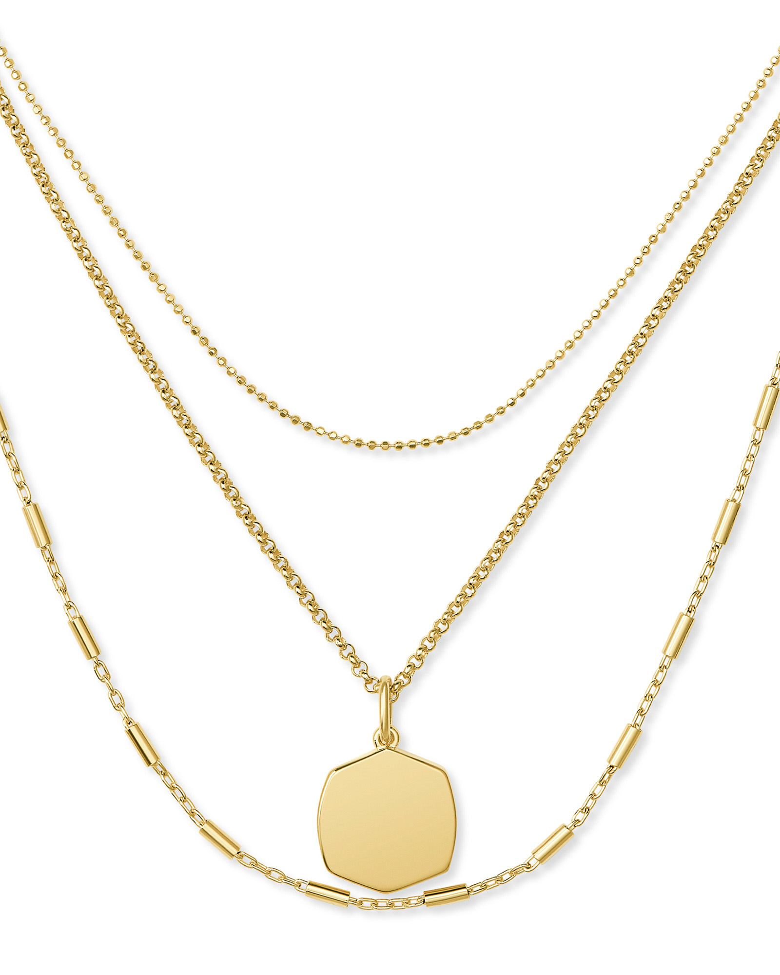 Davis Triple Strand Necklace in 18k 