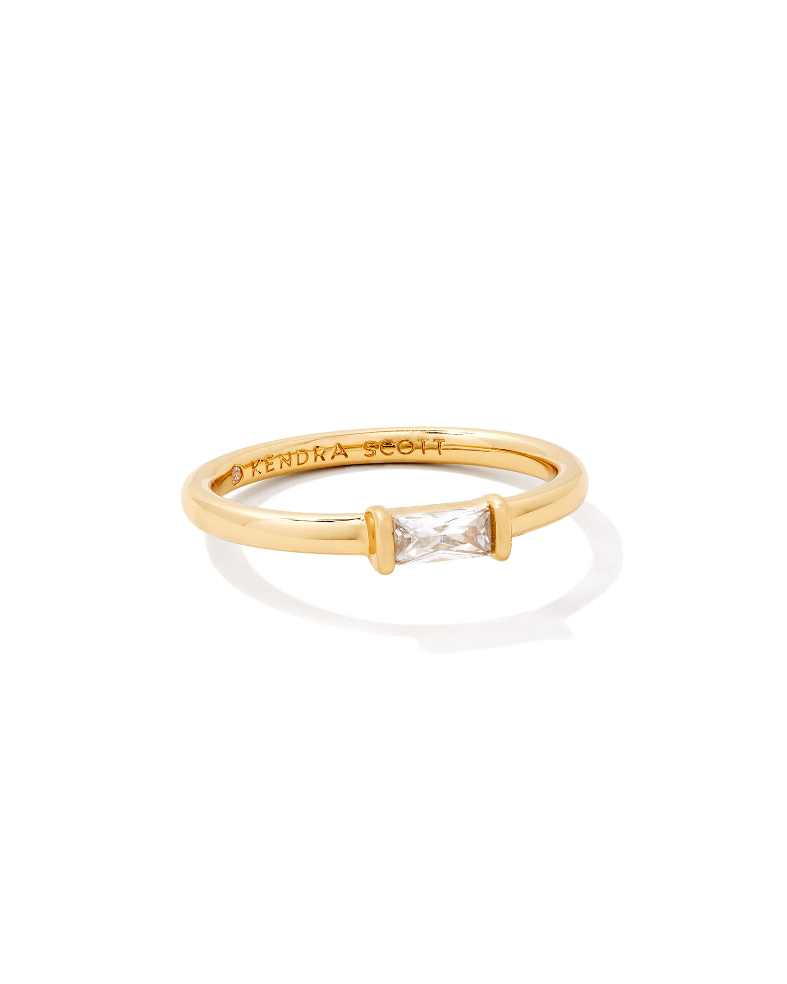 Juliette Gold Band Ring in White Crystal | Kendra Scott