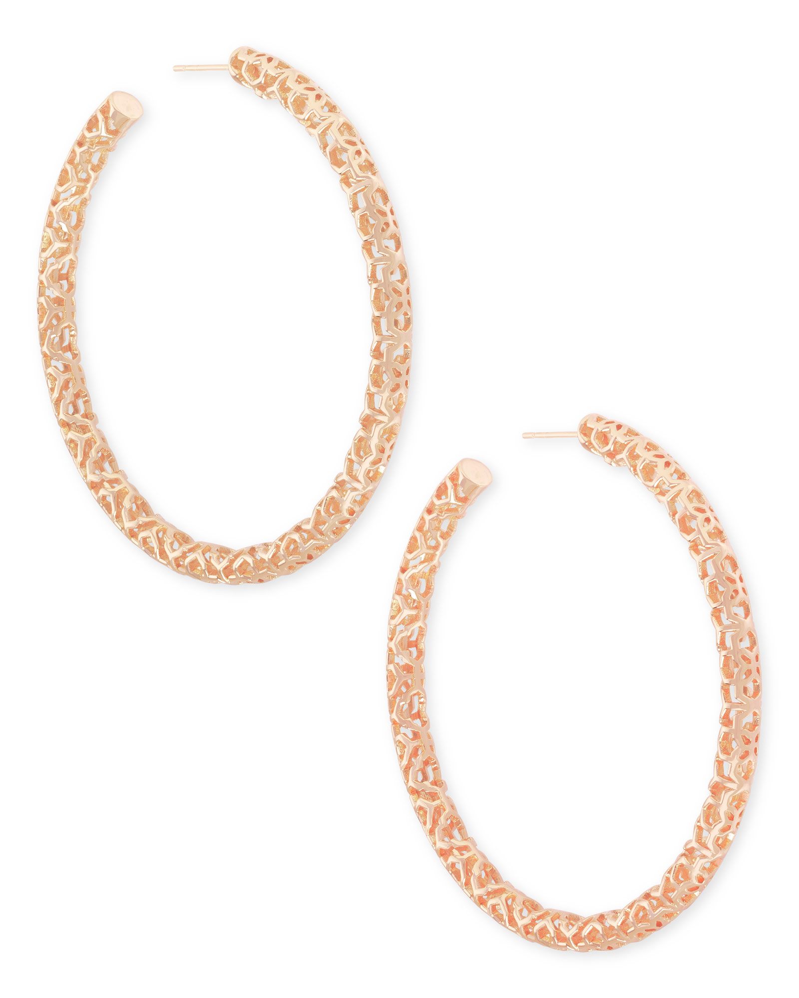 Maggie Hoop Earrings in Rose Gold Filigree | Kendra Scott