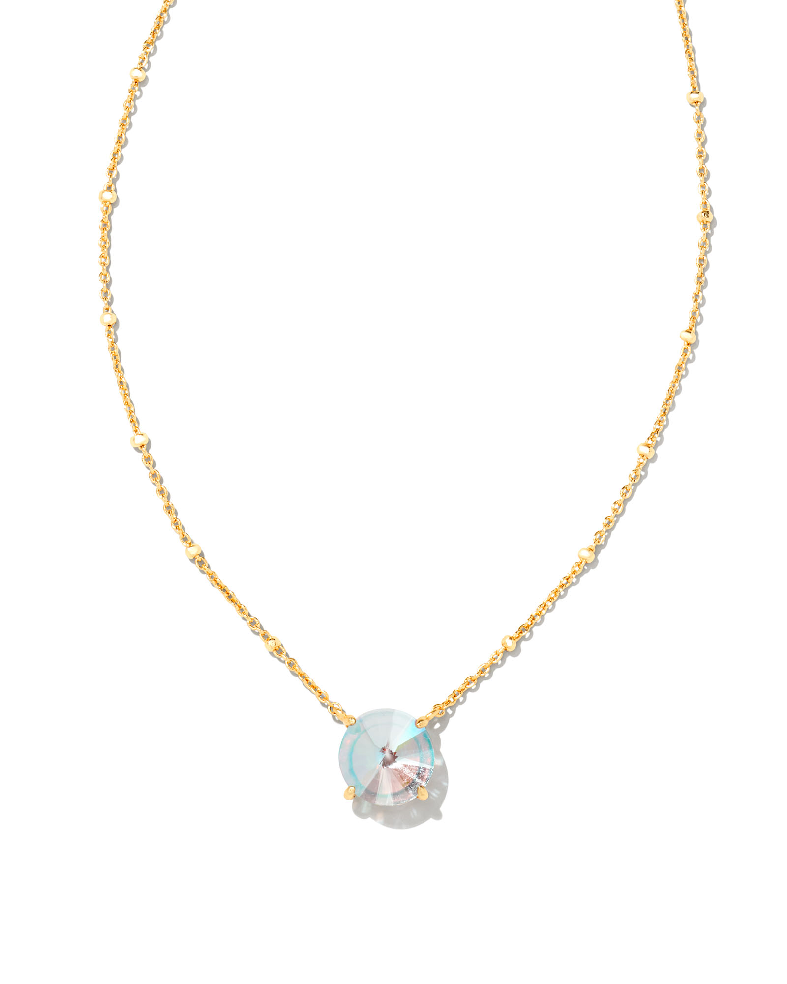 Ari Heart Gold Extended Length Pendant Necklace in Iridescent Drusy | Kendra  Scott