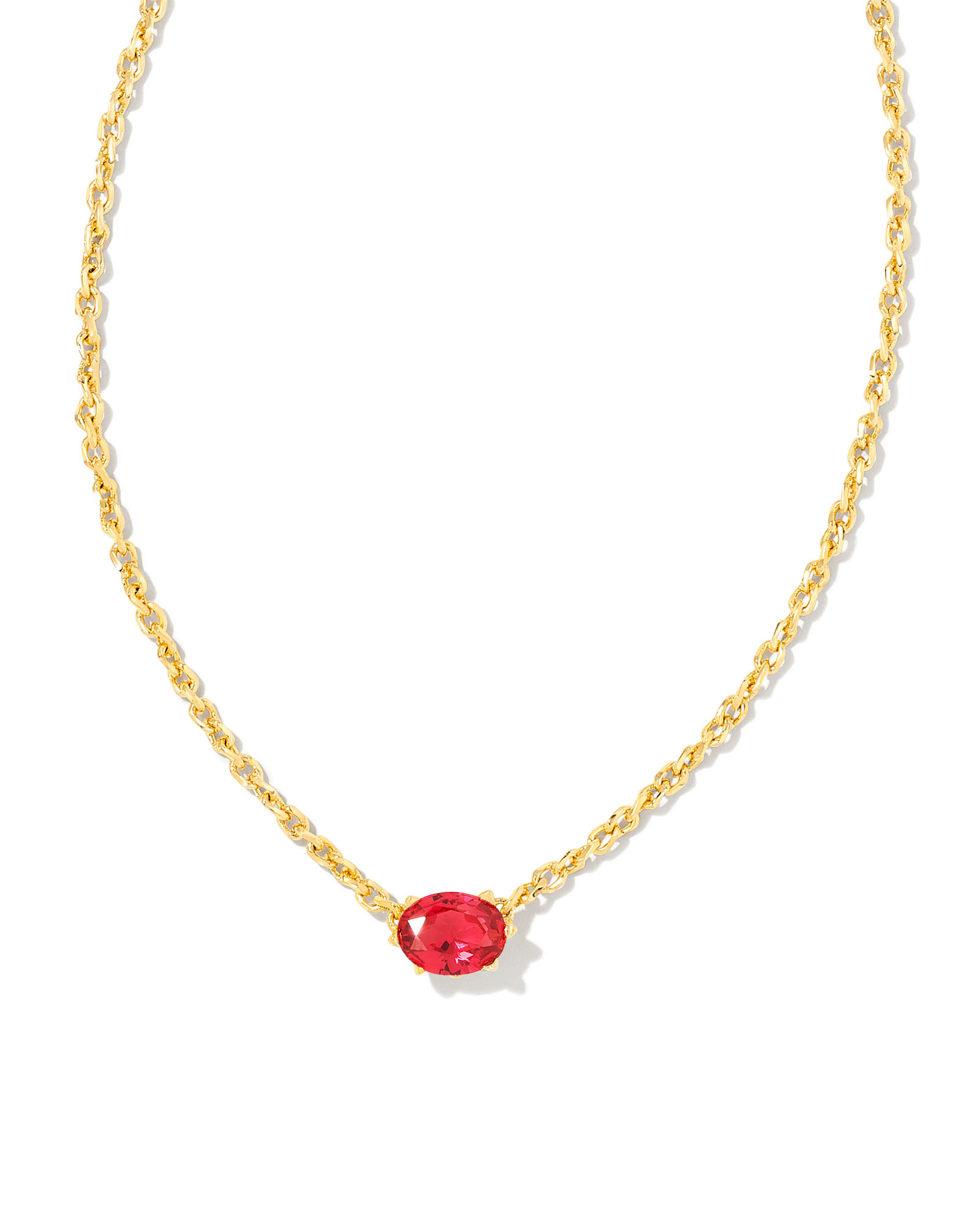 Red Crystal Beads Golden Pendant Necklace - Fashionvalley