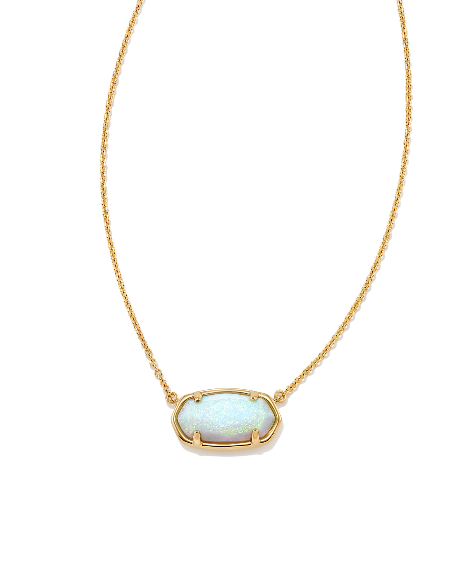 Kendra Scott Davie Sterling Silver Pendant Necklace in White Opal |  Bethesda Row