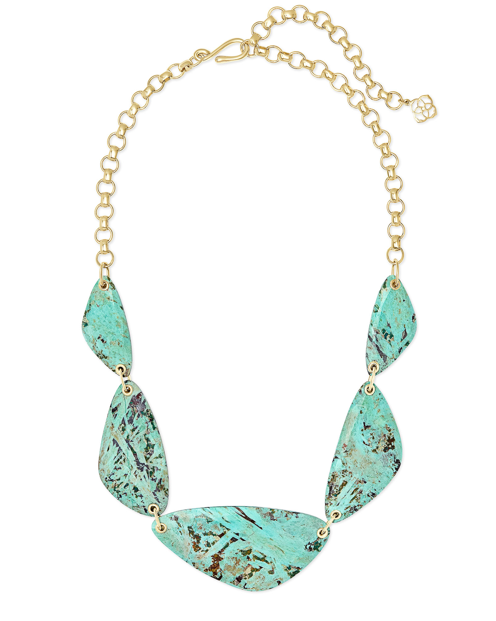 Mckenna Gold Statement Necklace in Sea Green Chrysocolla Kendra Scott