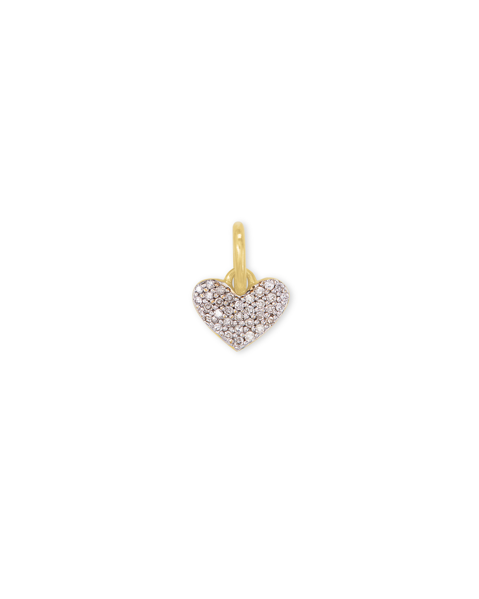 Ari 18k Gold Vermeil Pave Heart Charm in White Diamond Kendra Scott
