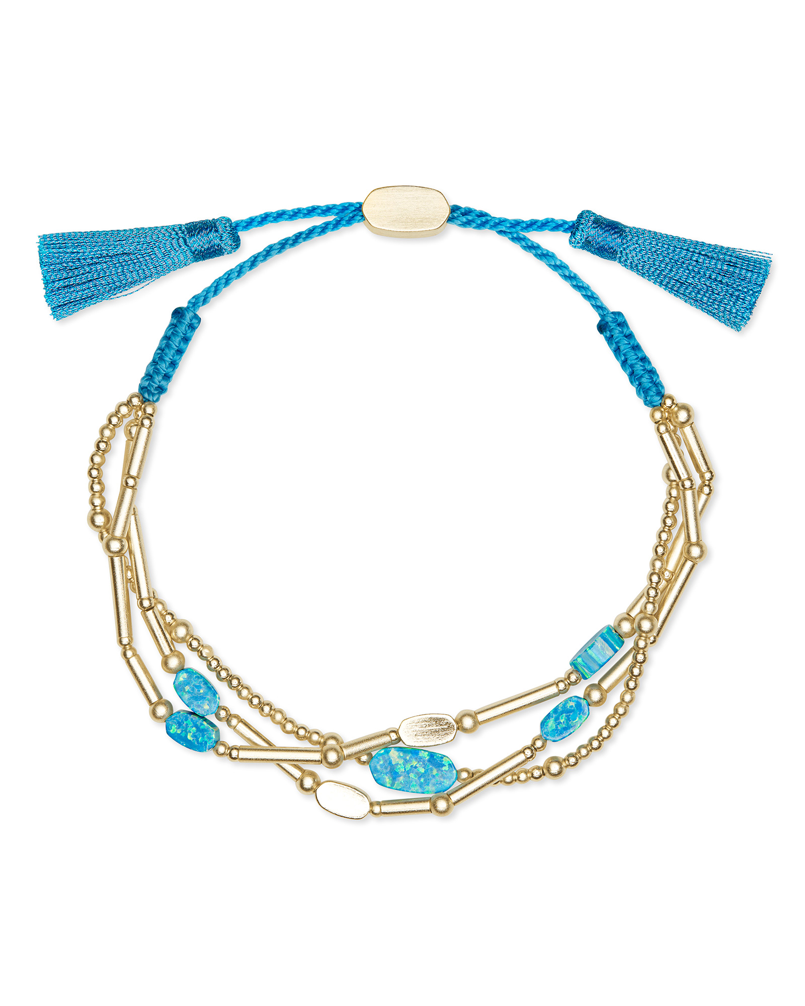 Chantal Gold Beaded Bracelet in Turquoise Kyocera Opal Kendra Scott