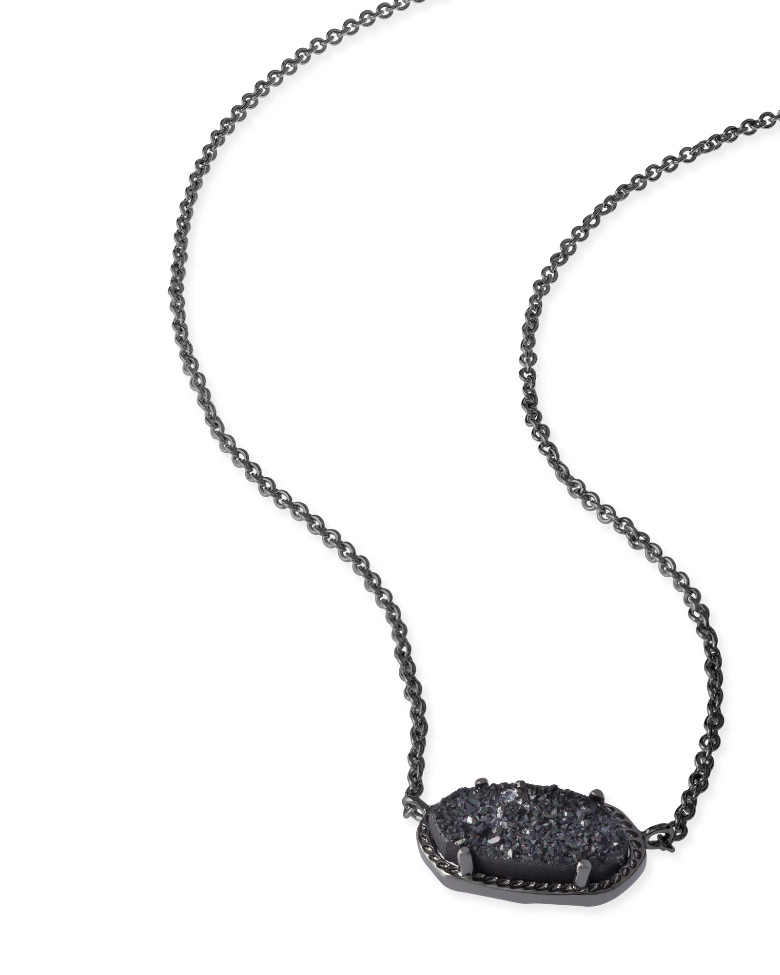 Elisa Gunmetal Pendant Necklace in Black | Kendra Scott