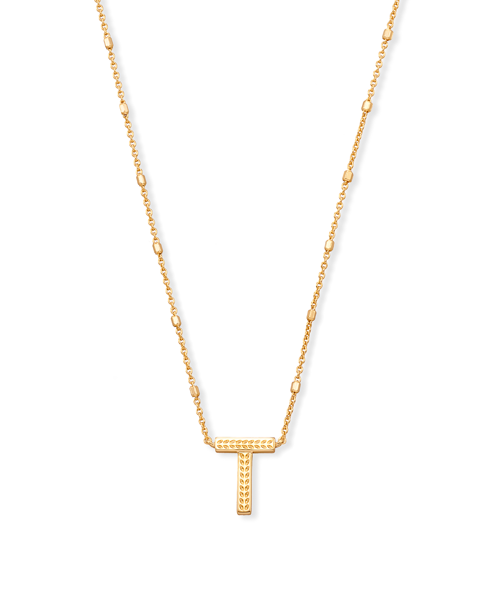 Letter T Pendant Necklace in Gold Kendra Scott