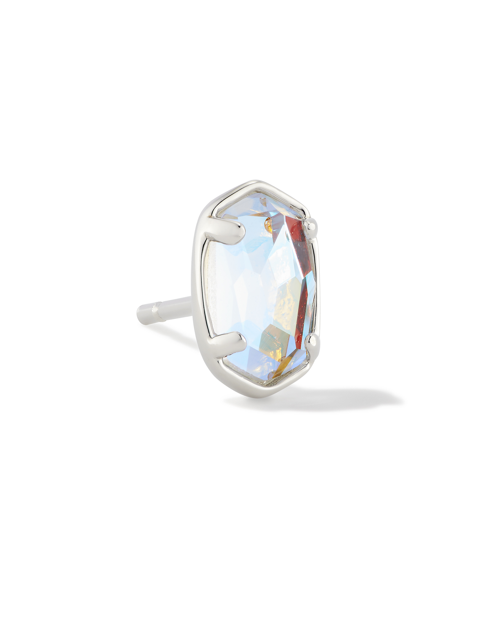Emilie Silver Single Stud Earring in Dichroic Glass Kendra Scott