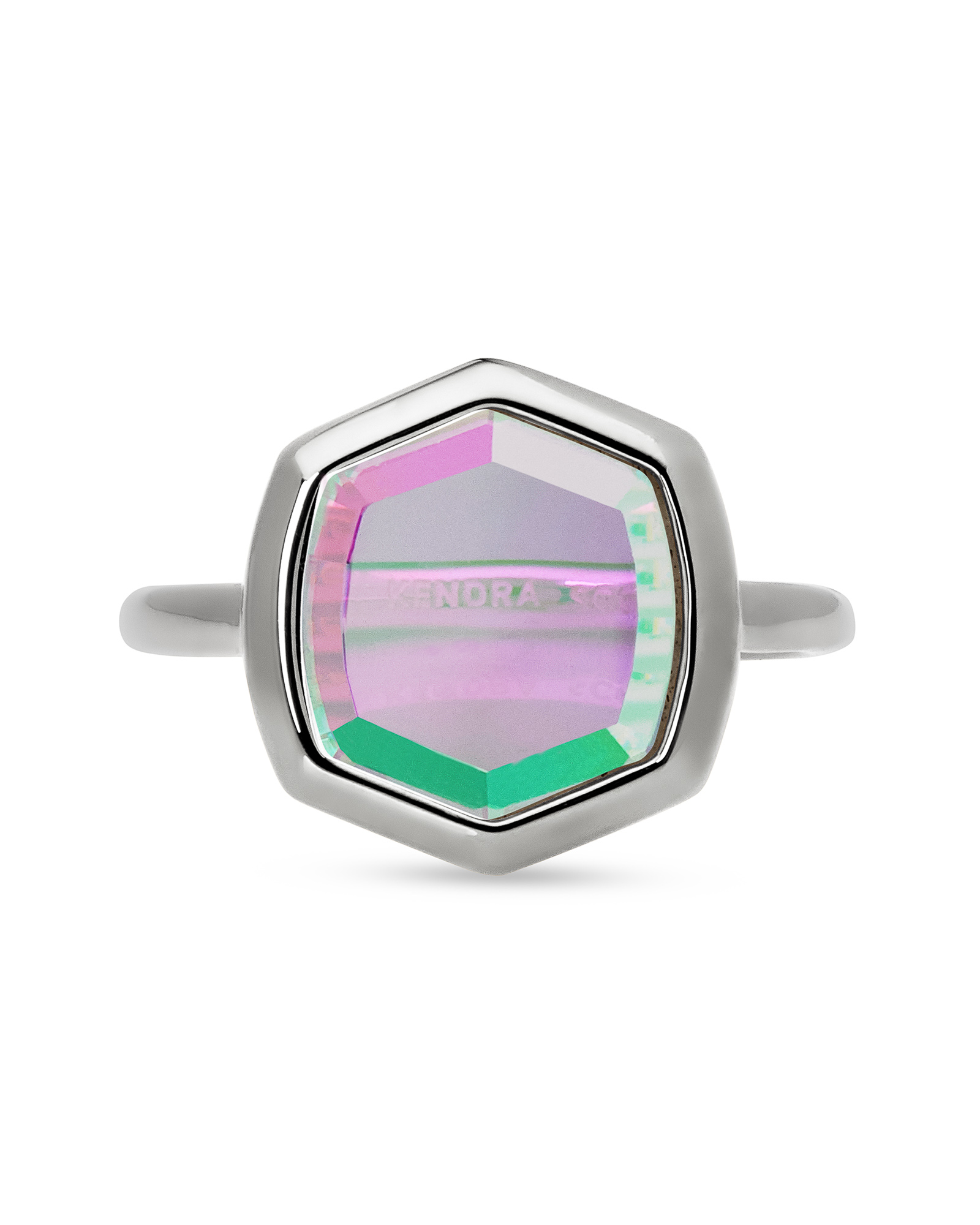 Davis Sterling Silver Cocktail Ring in Dichroic Glass 6 Kendra Scott
