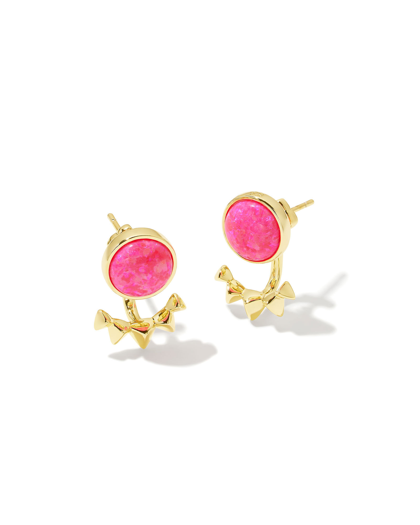 Sienna Gold Ear Jacket Earrings in Bright Pink Kyocera Opal | Kendra Scott