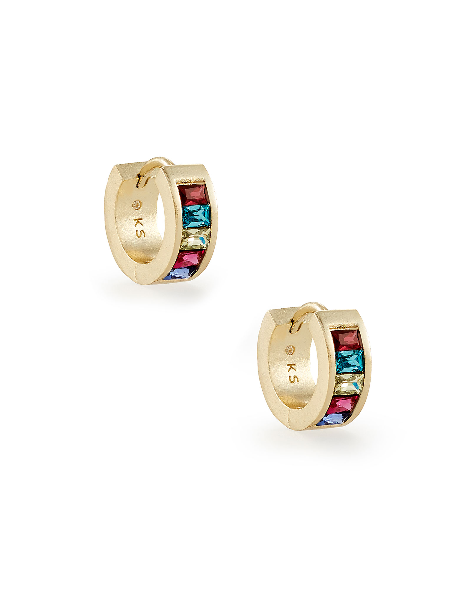 Jack Gold Huggie Earrings in Multi Crystal | Kendra Scott