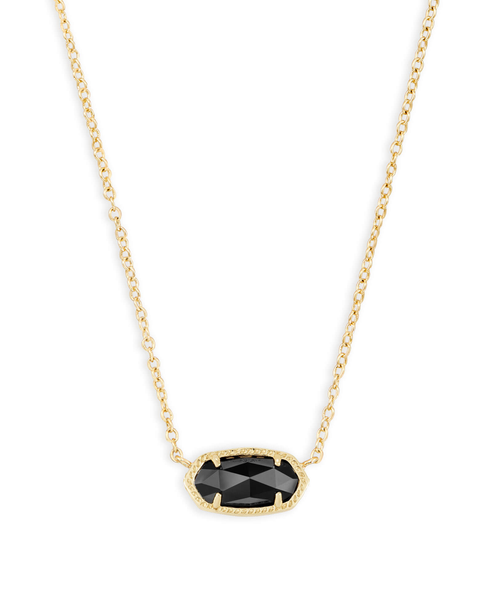 Elisa Gold Pendant Necklace in Black Opaque Glass | Kendra Scott