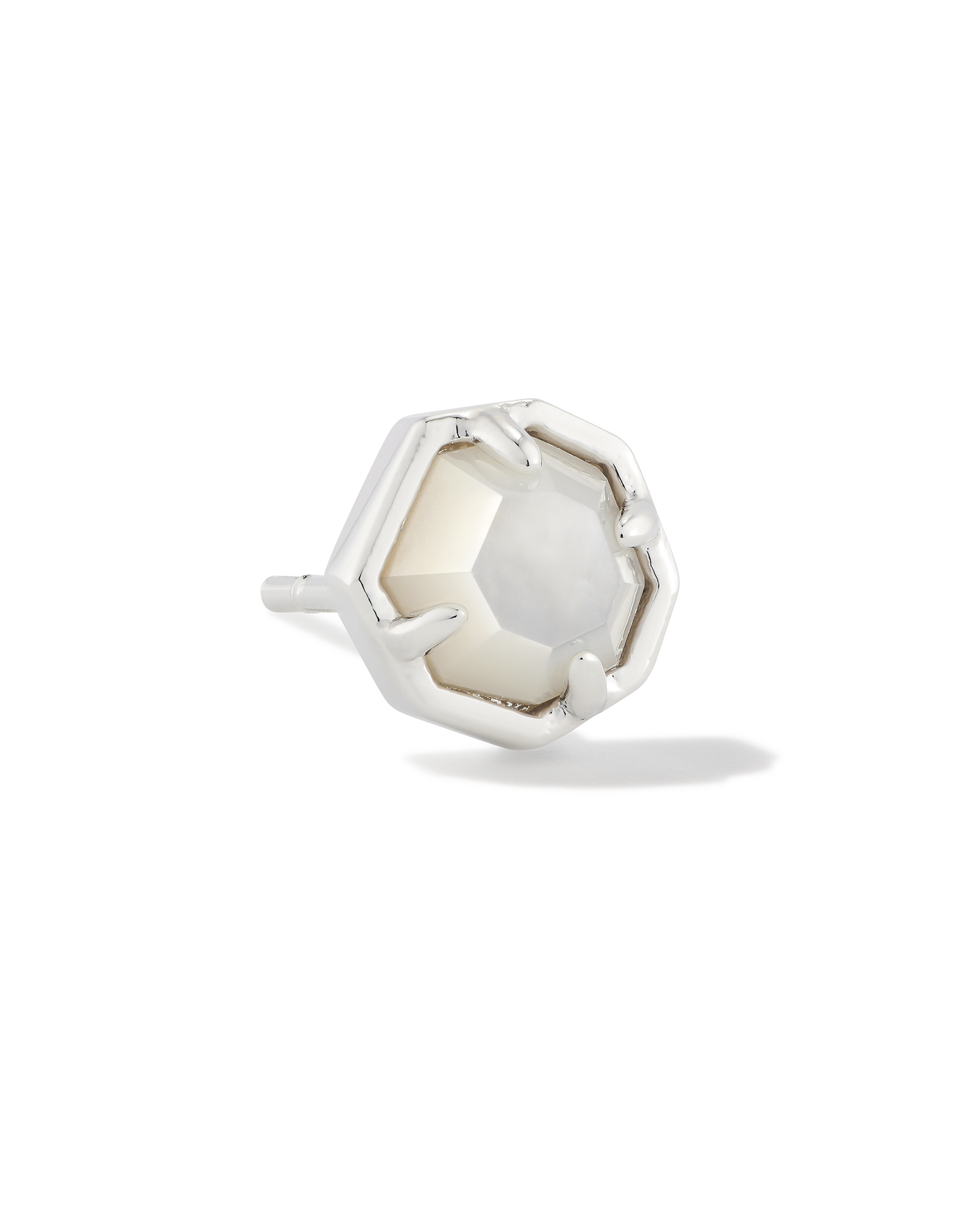 Nola Silver Single Stud Earring in Ivory MotherofPearl Kendra Scott