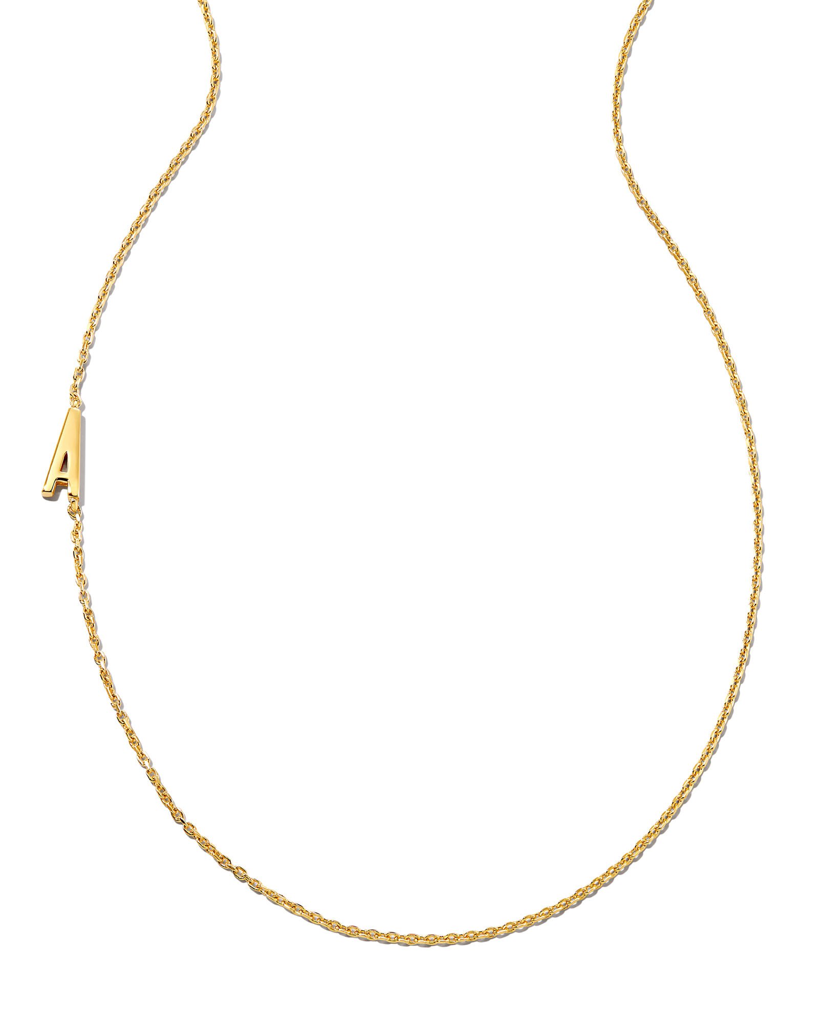 Letter A Inline Initial Necklace in 18k Gold Vermeil Kendra Scott