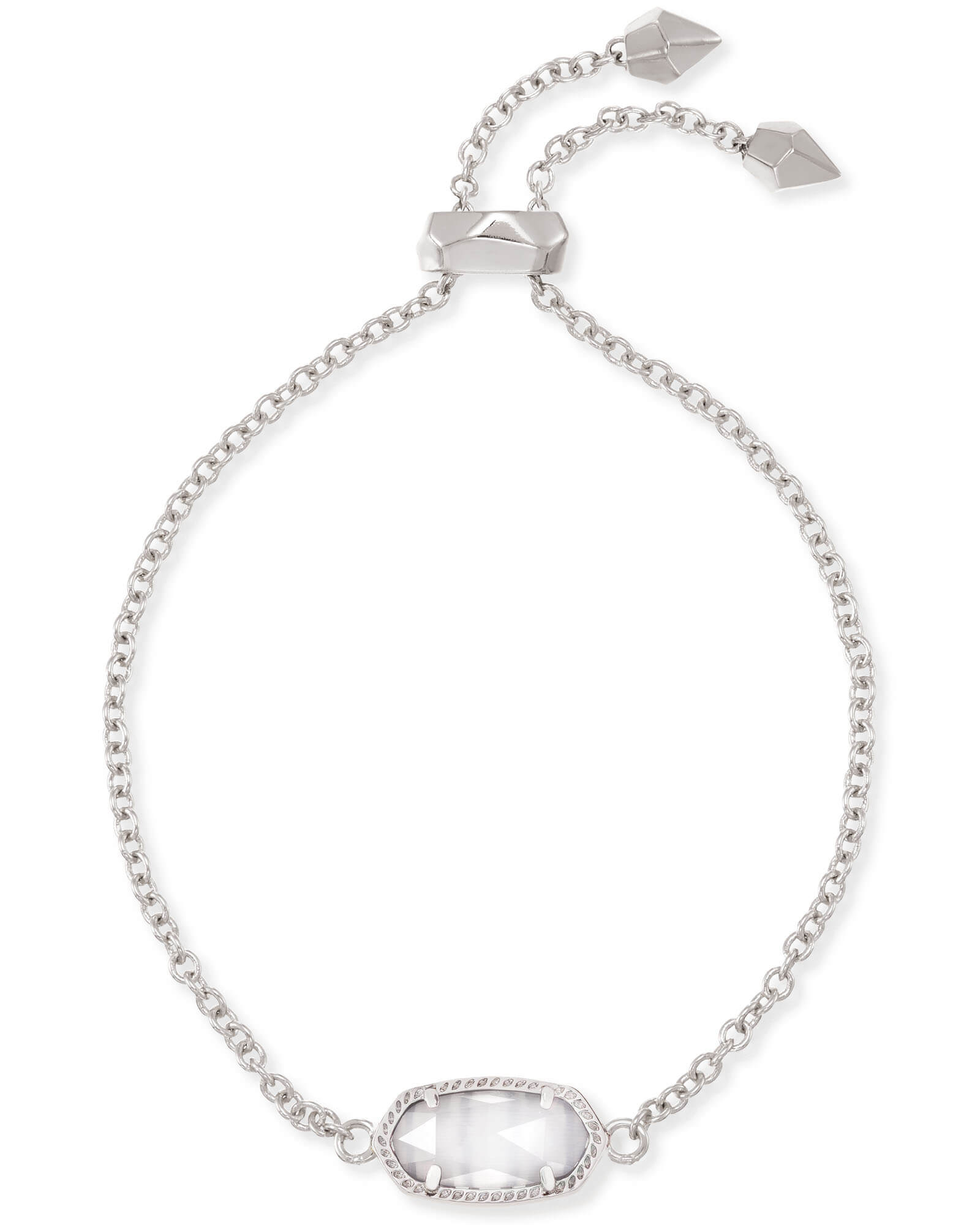 Elaina Silver Adjustable Chain Bracelet in Slate | Kendra Scott