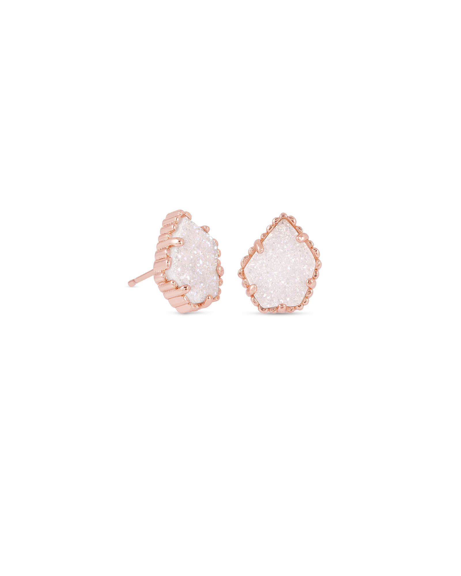 Tessa Rose Gold Stud Earrings in Iridescent Drusy | Kendra Scott