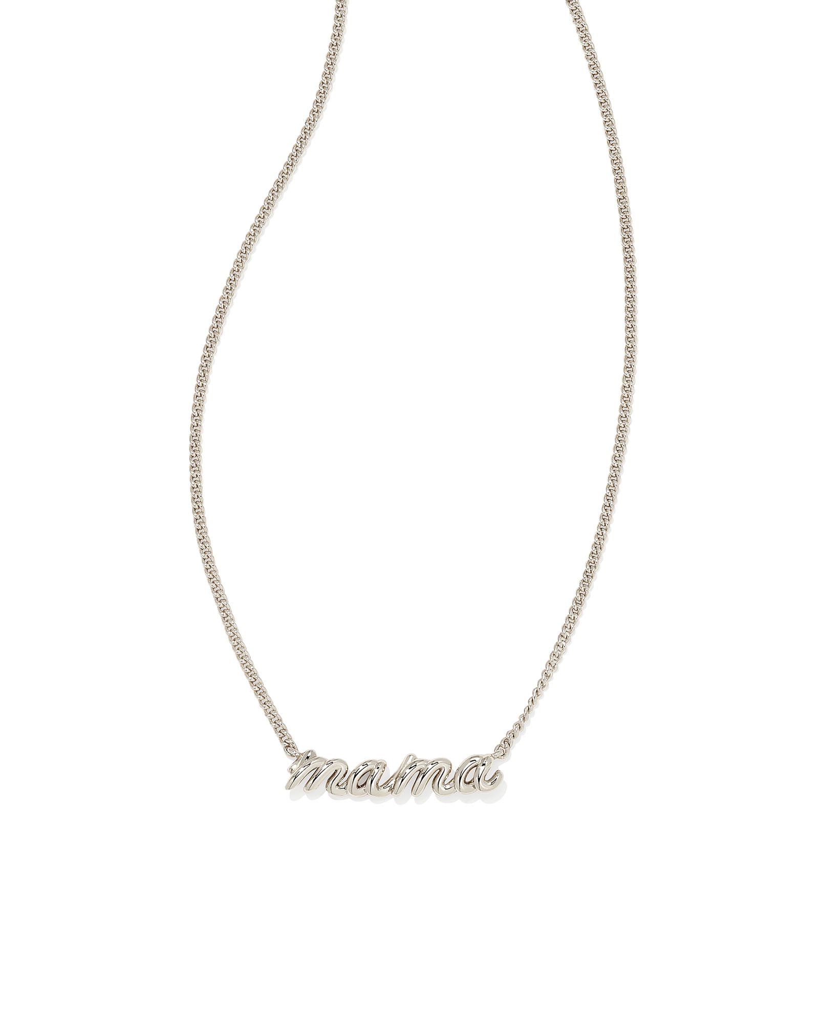 kendra scott mama script pendant necklace rhodium 00