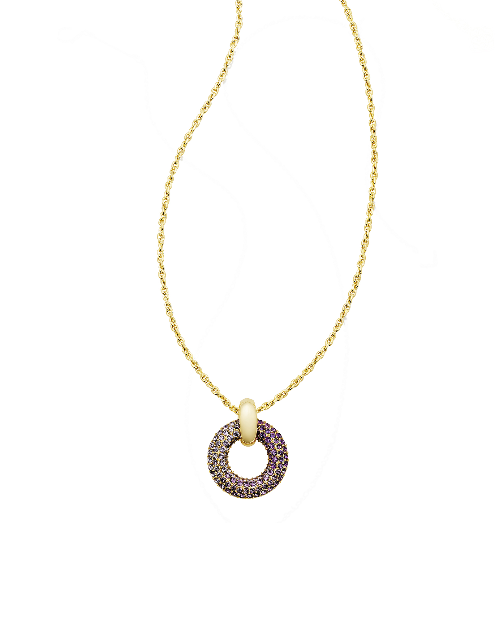 Kendra Scott Elisa Enamel Framed Short Pendant Necklace in Dark Lavender  Ombre Illusion, Gold-Plated | REEDS Jewelers