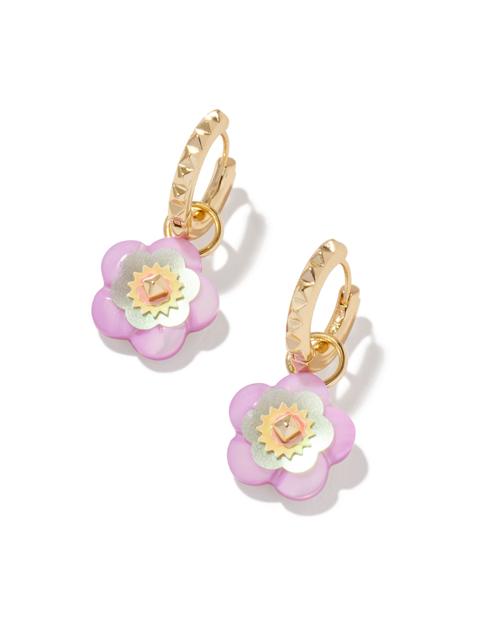 Deliah Convertible Gold Huggie Earrings in Pastel Mix Kendra Scott