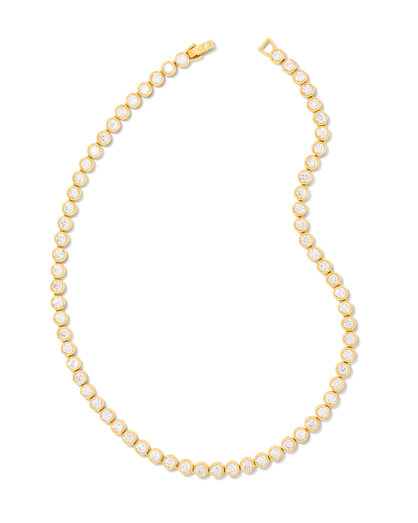 Carmen Gold Tennis Necklace in White Crystal | Kendra Scott