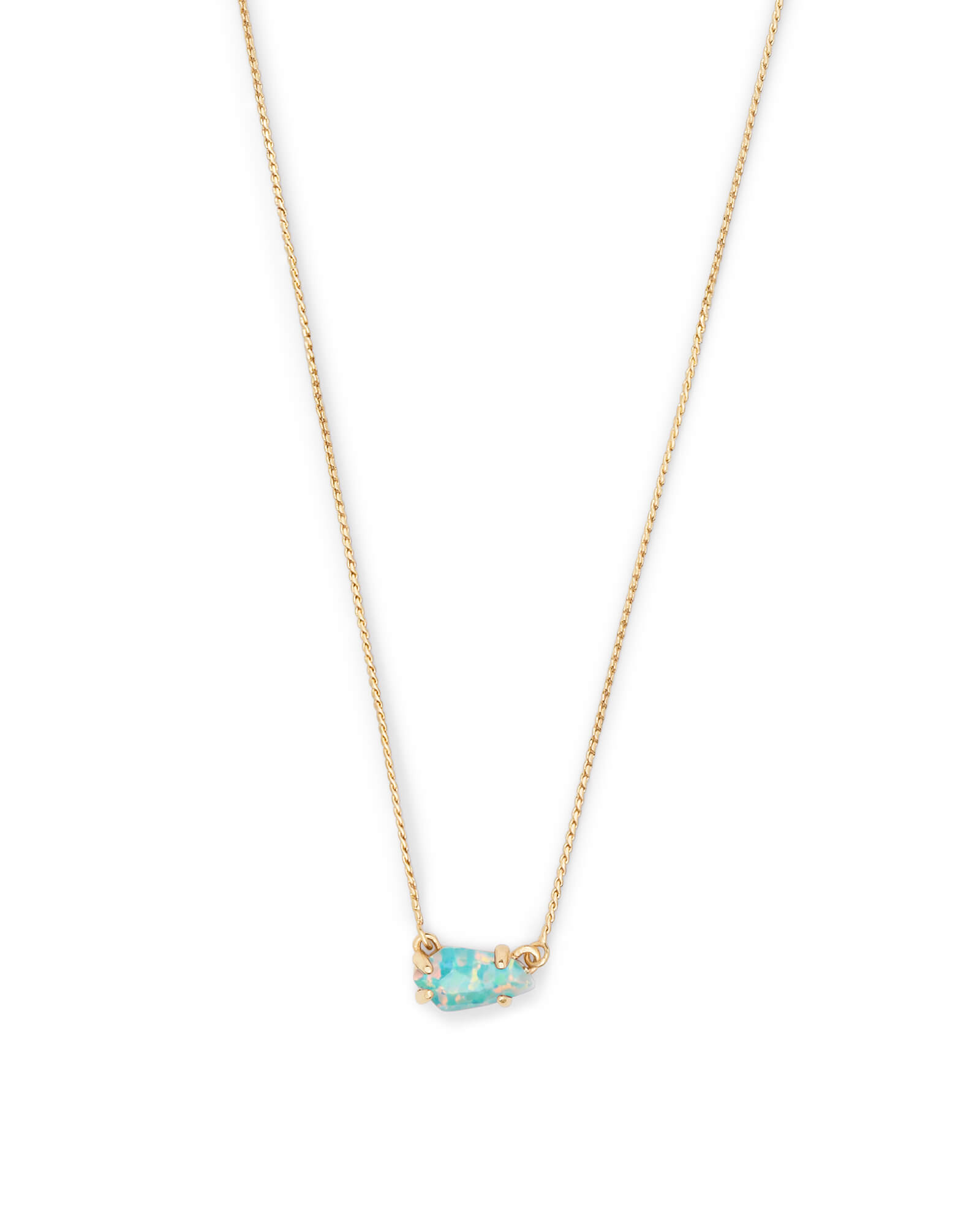 Jayde Gold Pendant Necklace in Aqua Kyocera Opal Kendra Scott