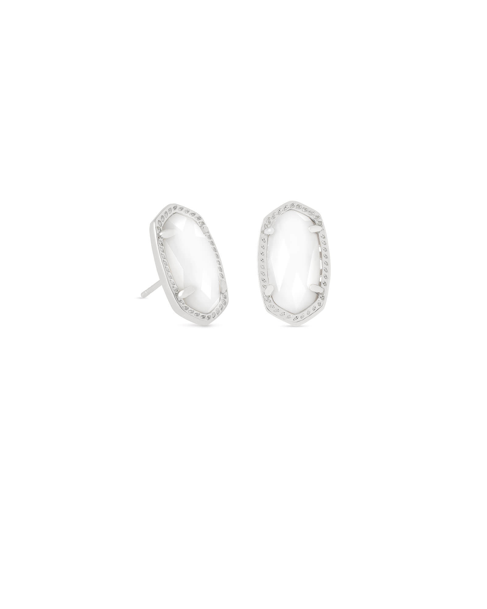 Ellie Silver Stud Earrings in White Pearl | Kendra Scott
