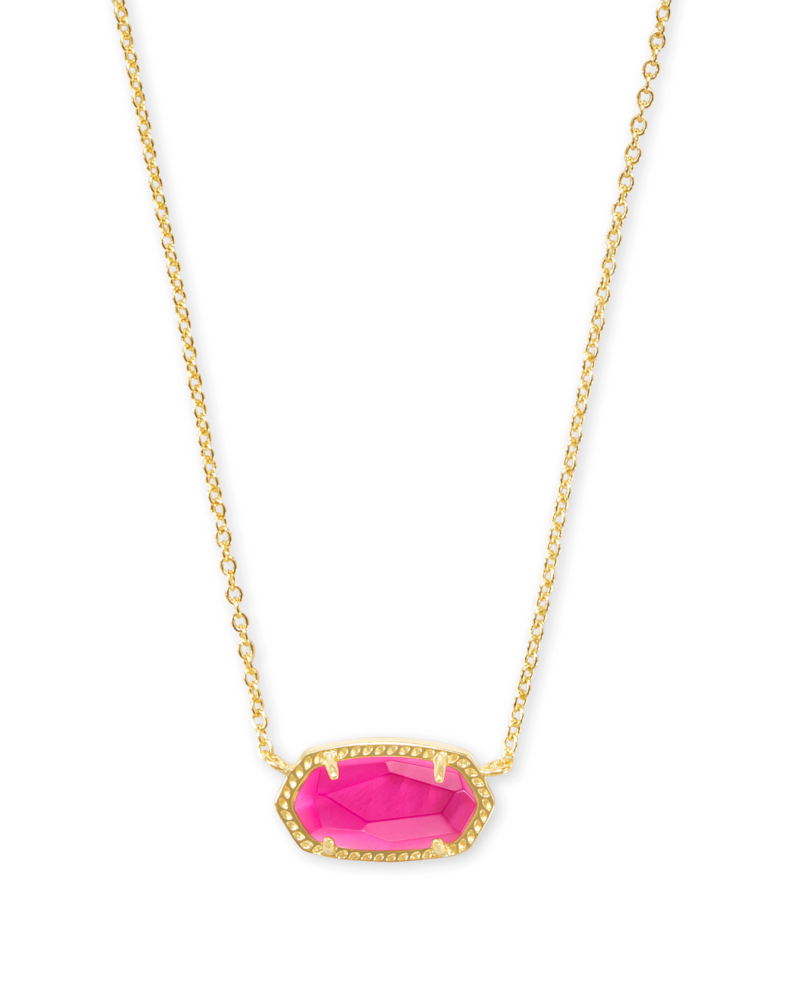 Kendra Scott Miley Necklace in Hot Pink Kyocera Simulated Opal, Gold-Plated  | REEDS Jewelers