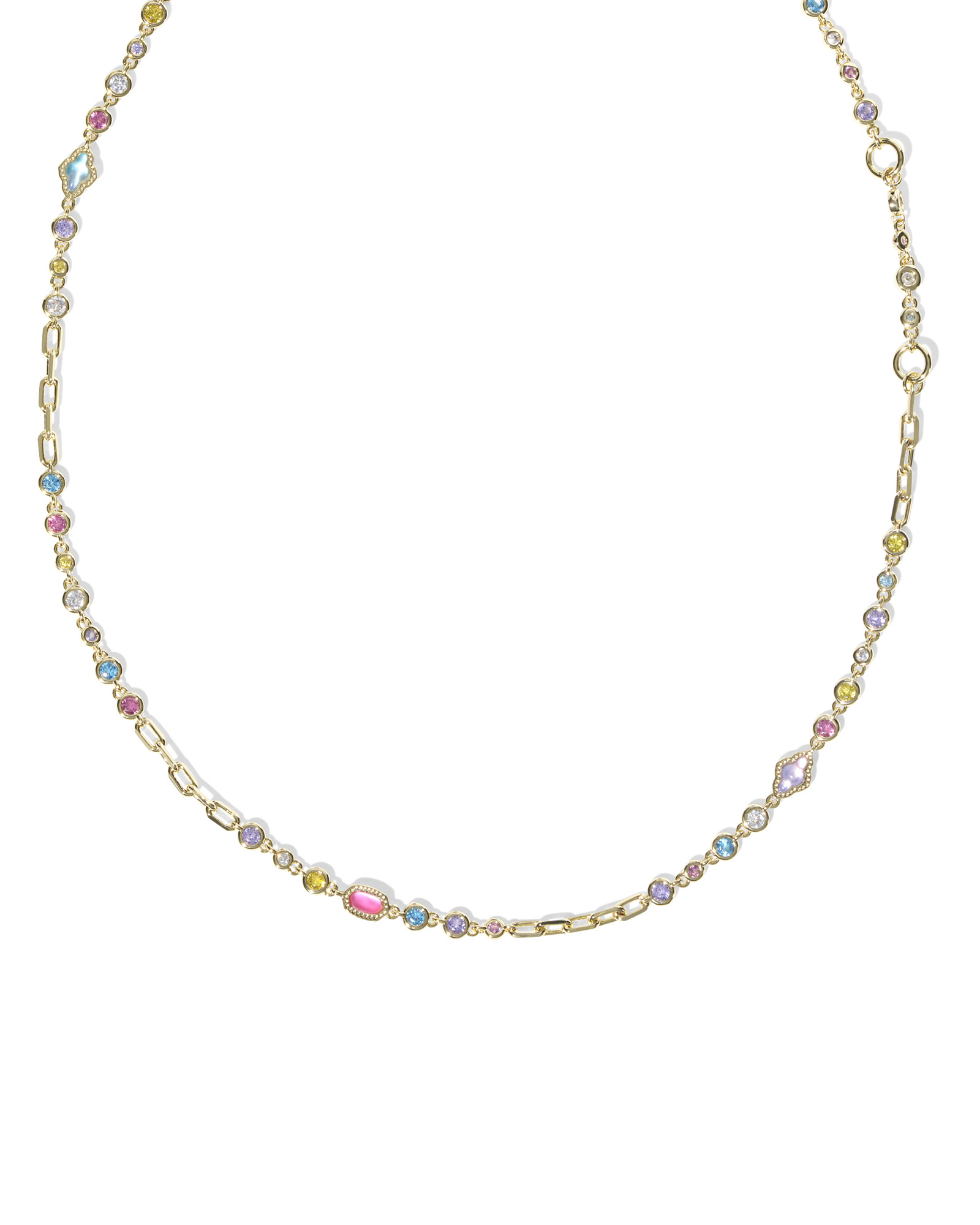 Kendra Scott: Mini Elisa Triple Strand Necklace in Gold Iridescent Drusy main image 0