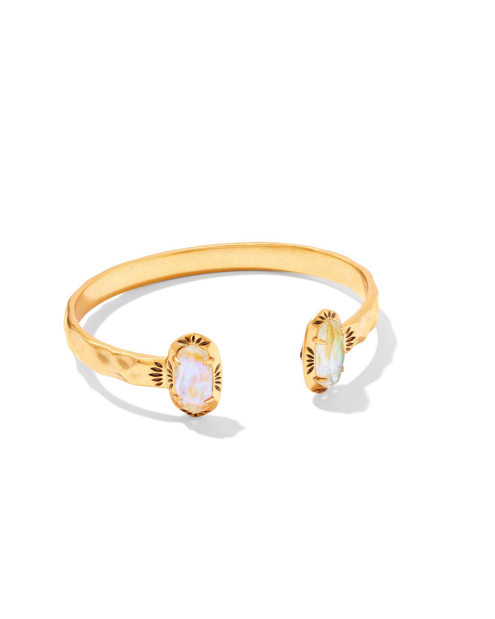 Elton Vintage Gold Etch Frame Cuff Bracelet in Iridescent Abalone | Kendra Scott