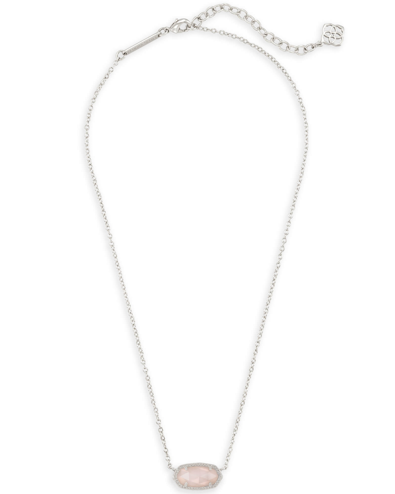 Elisa Silver Pendant Necklace in Rose Quartz | Kendra Scott
