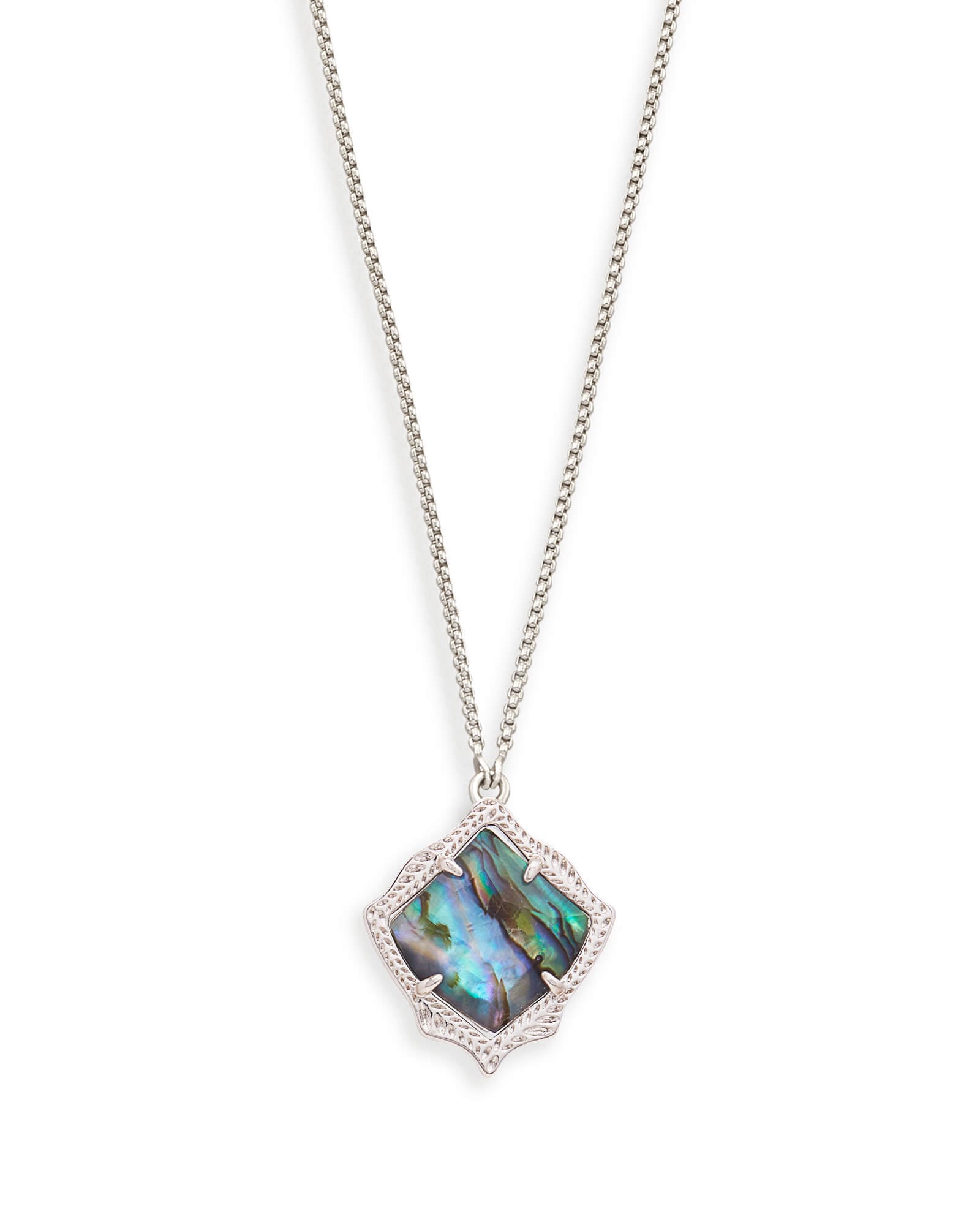 Kacey Silver Pendant Necklace Abalone 