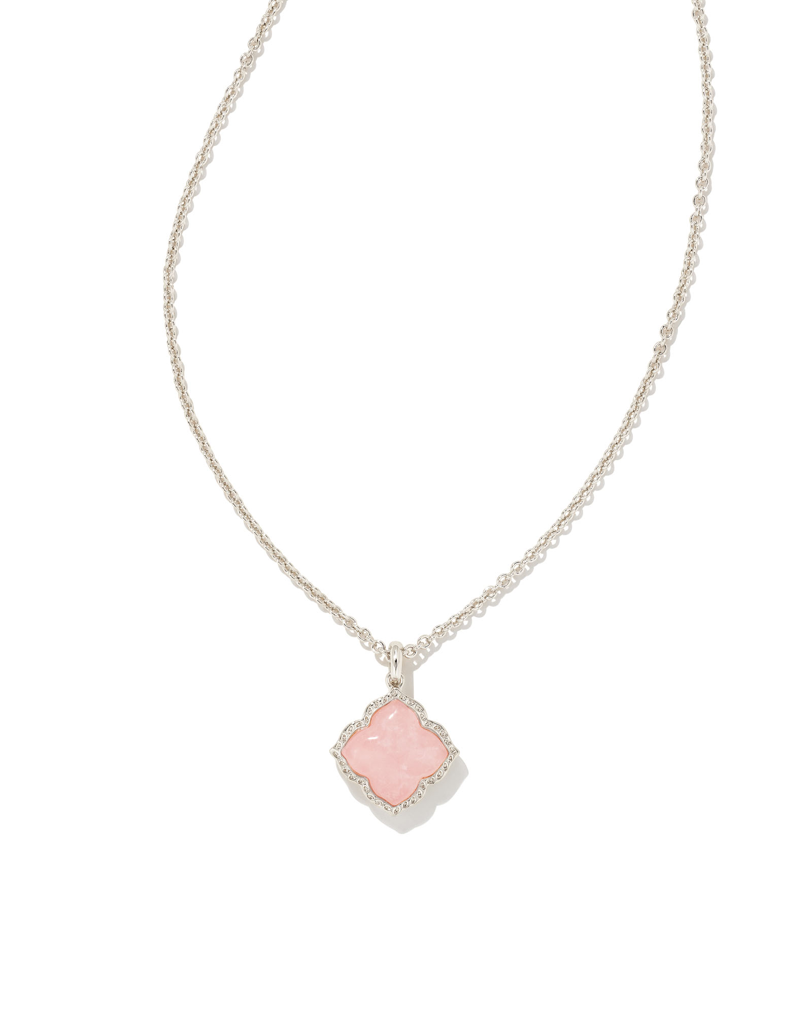 Mallory Silver Pendant Necklace in Rose Quartz | Kendra Scott