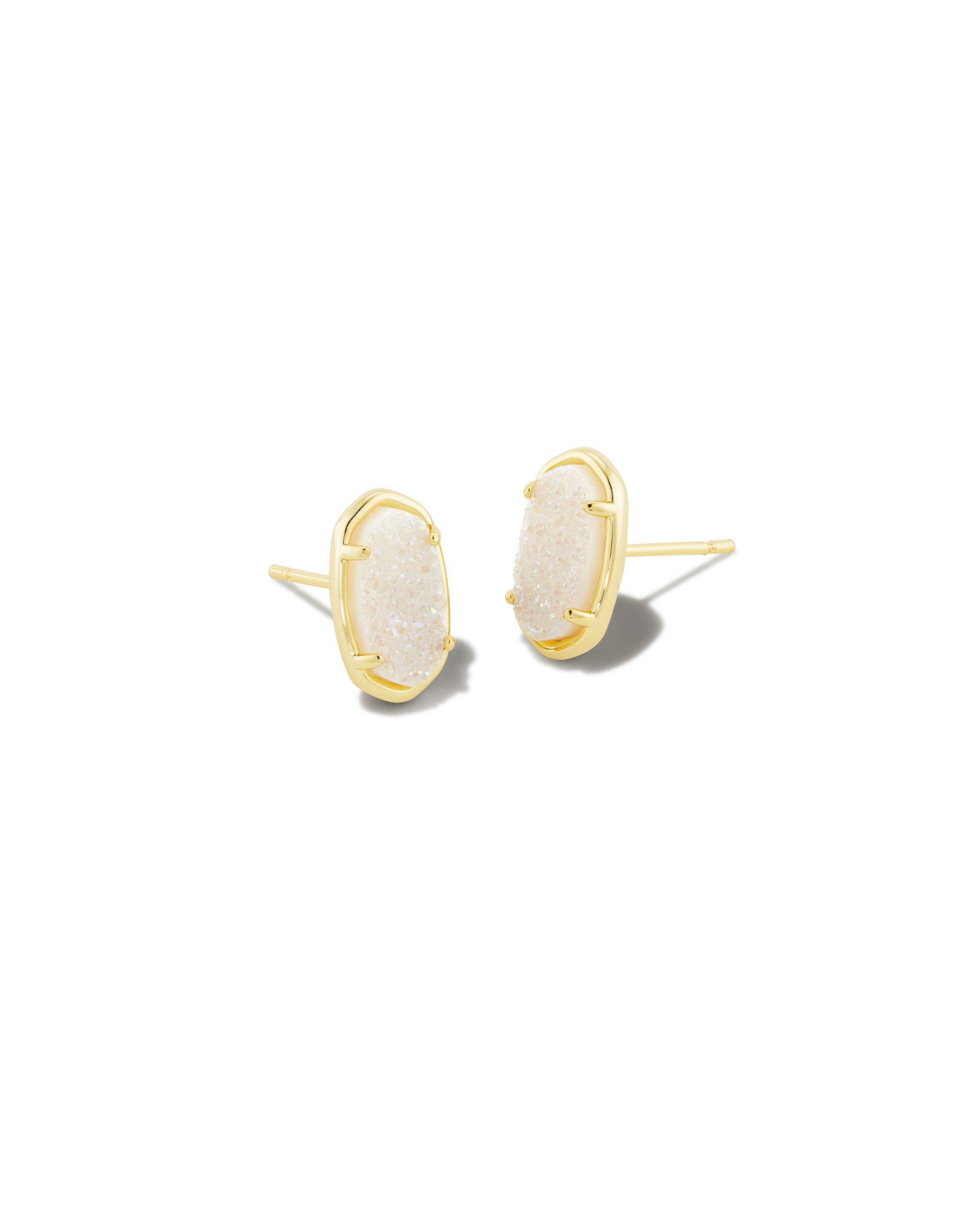Grayson Gold Stud Earrings in Iridescent Drusy Kendra Scott