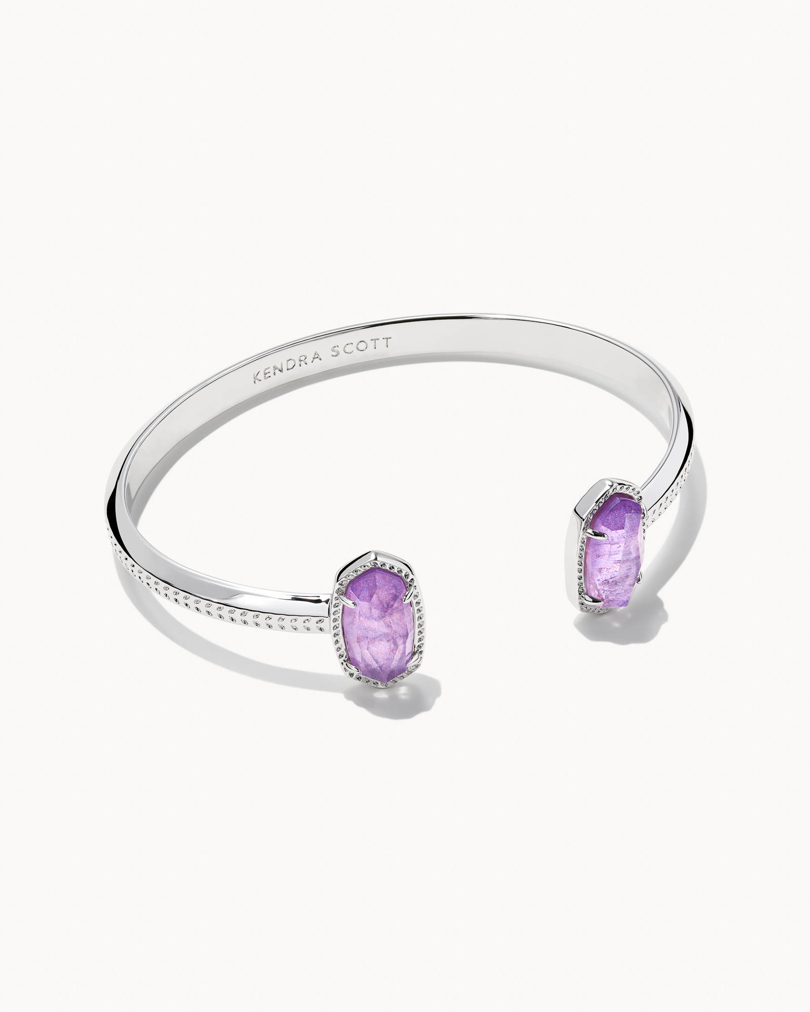 Elton Silver Cuff Bracelet in Purple Mica