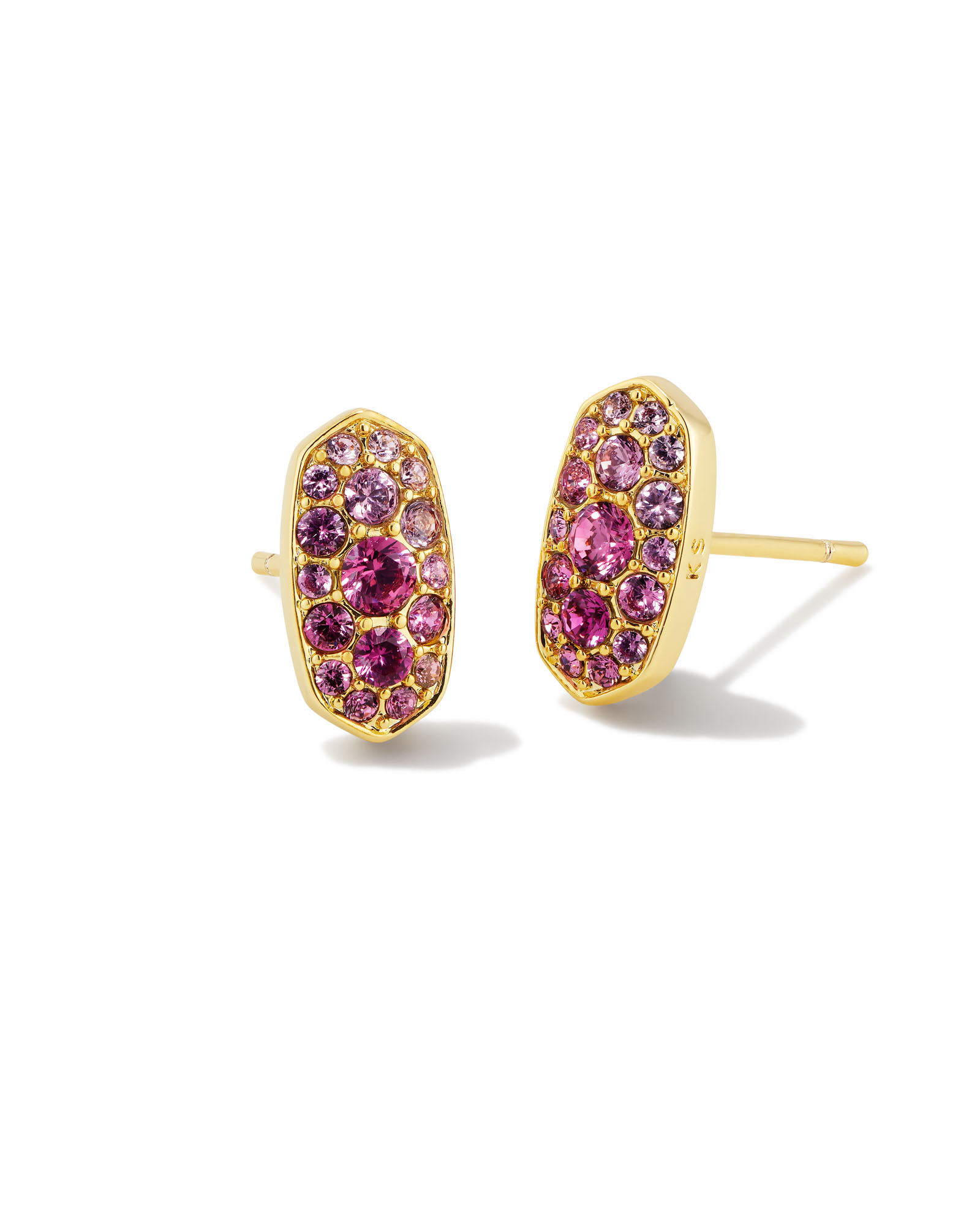 Jolie Gold Stud Earrings in Dichroic Glass