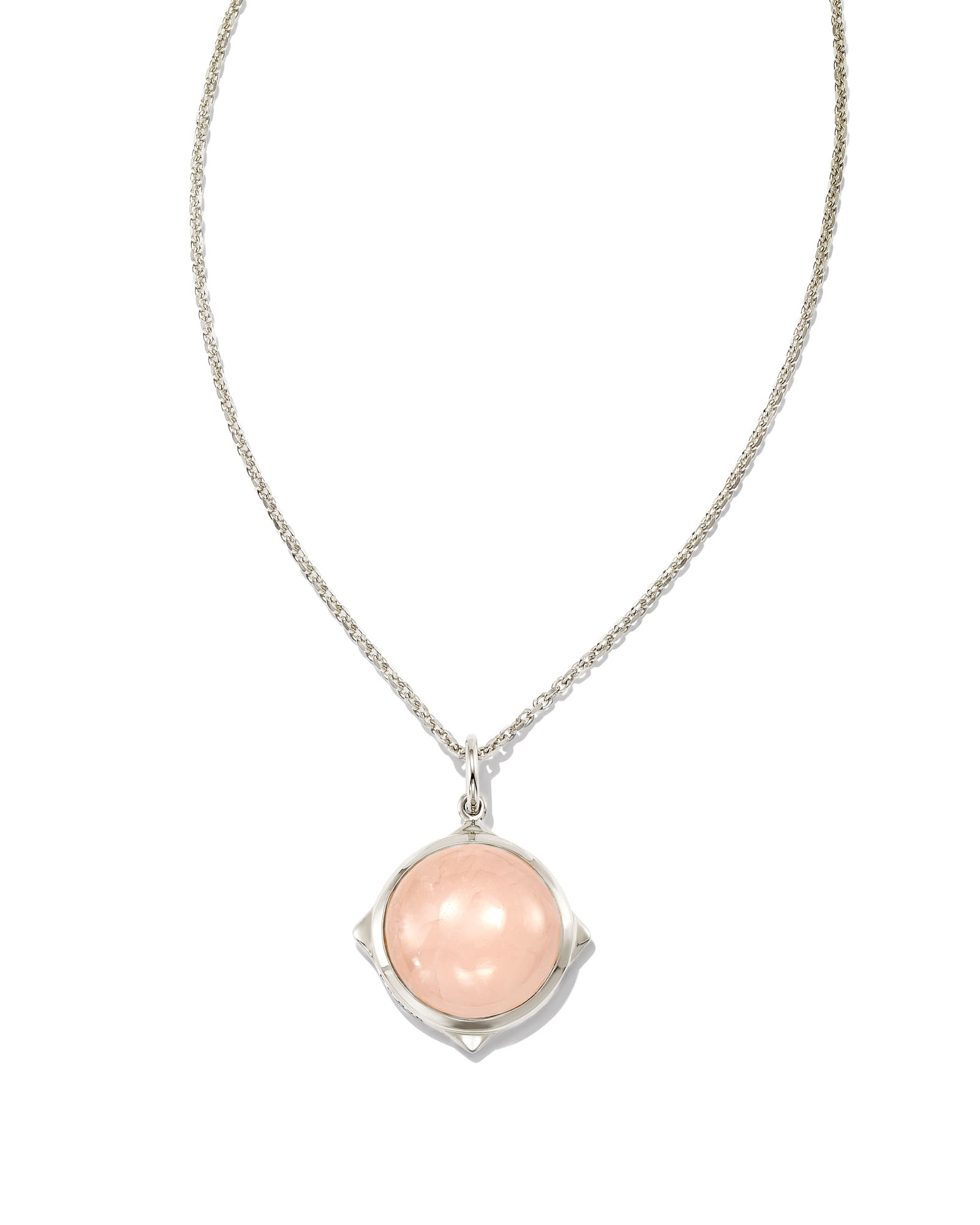 kendra scott matilda stone charm necklace sterling silver rose quartz 00