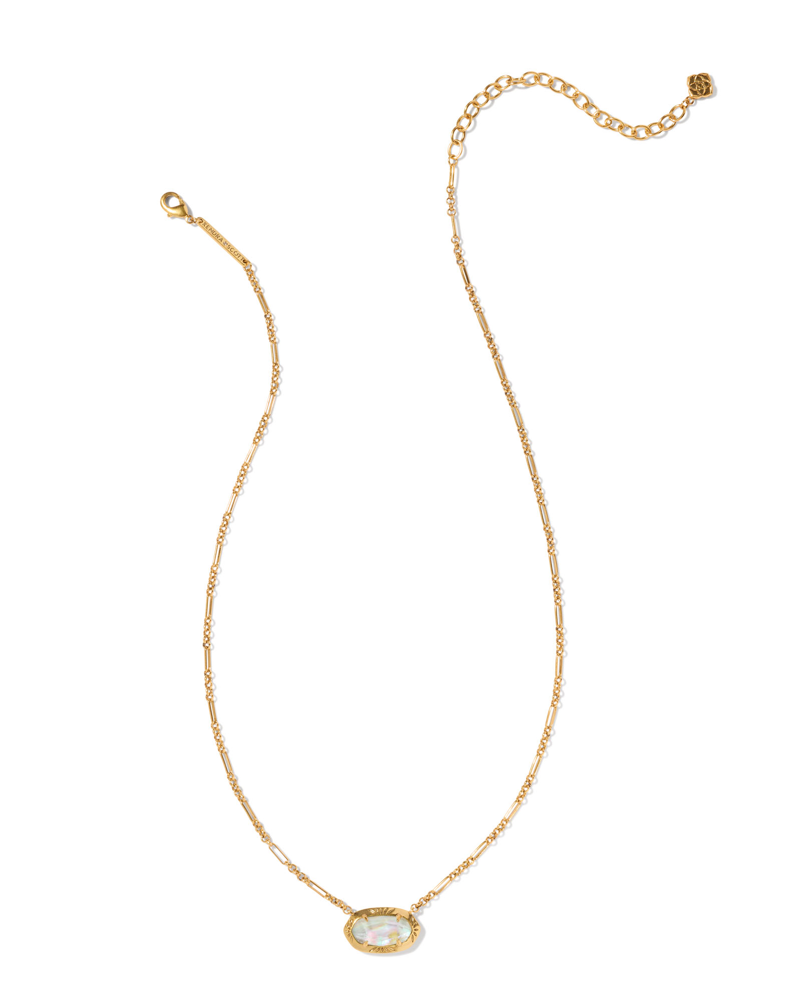 Daphne Convertible Gold Link and Chain Necklace in Light Pink Iridescent  Abalone | Kendra Scott